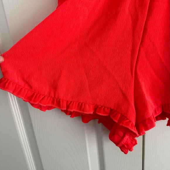 Salt and Jade Open Back Romper Coverup Size M Bright Orange - Picture 5 of 8